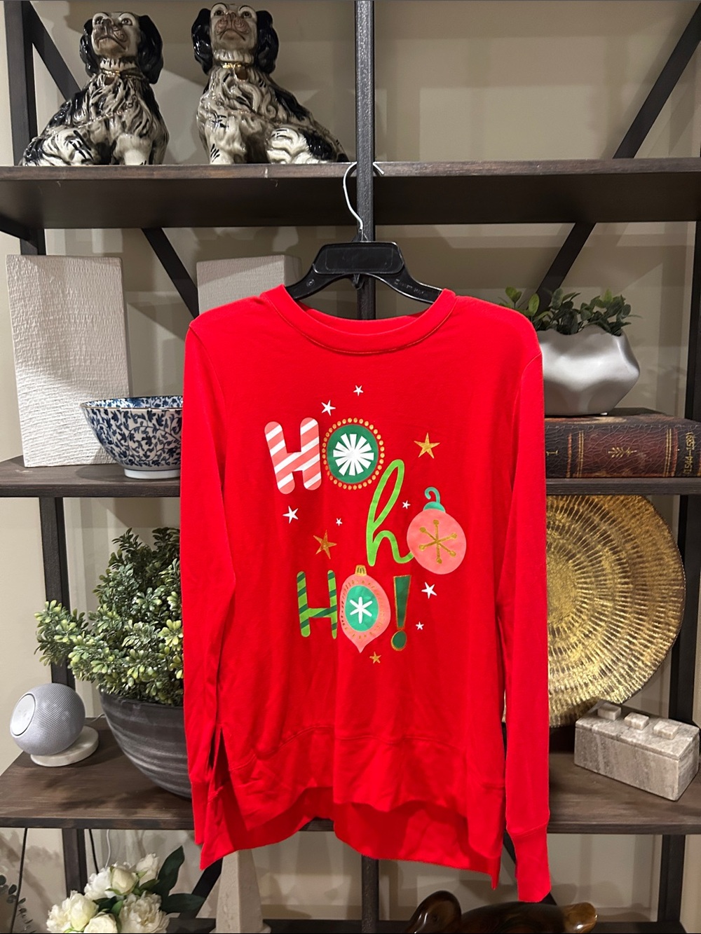 Red Holiday 'Ho Ho Ho!' Graphic Pullover Sweatshirt